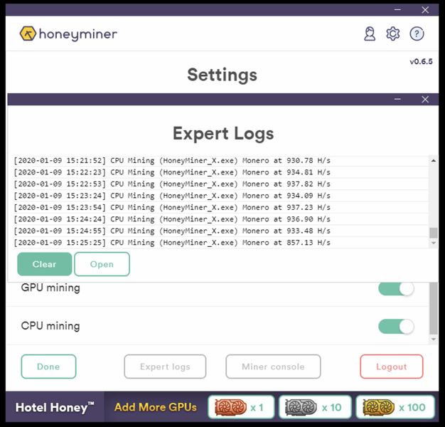 раздел Expert logs