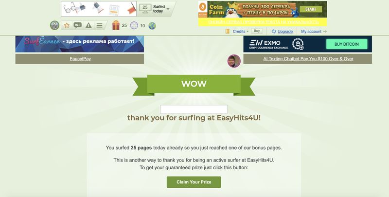награда за серфинг Easyhits4you