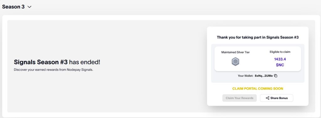 nodepay сигналы сезон 3